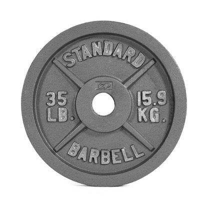 Barbell Gray Olympic Cast Iron Weight Plate, 245Lb Set