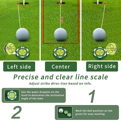 Golf Marker with Magnetic Hat Clip - High Precision Green Reading Aid - Perfect for All Golfers - Improve Putting Skills