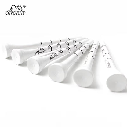 50 Pieces Bamboo Golf Degree Scale Tees 83Mm Reduce Friction Side Spin Golf Tees White and Black Adjustable Depth