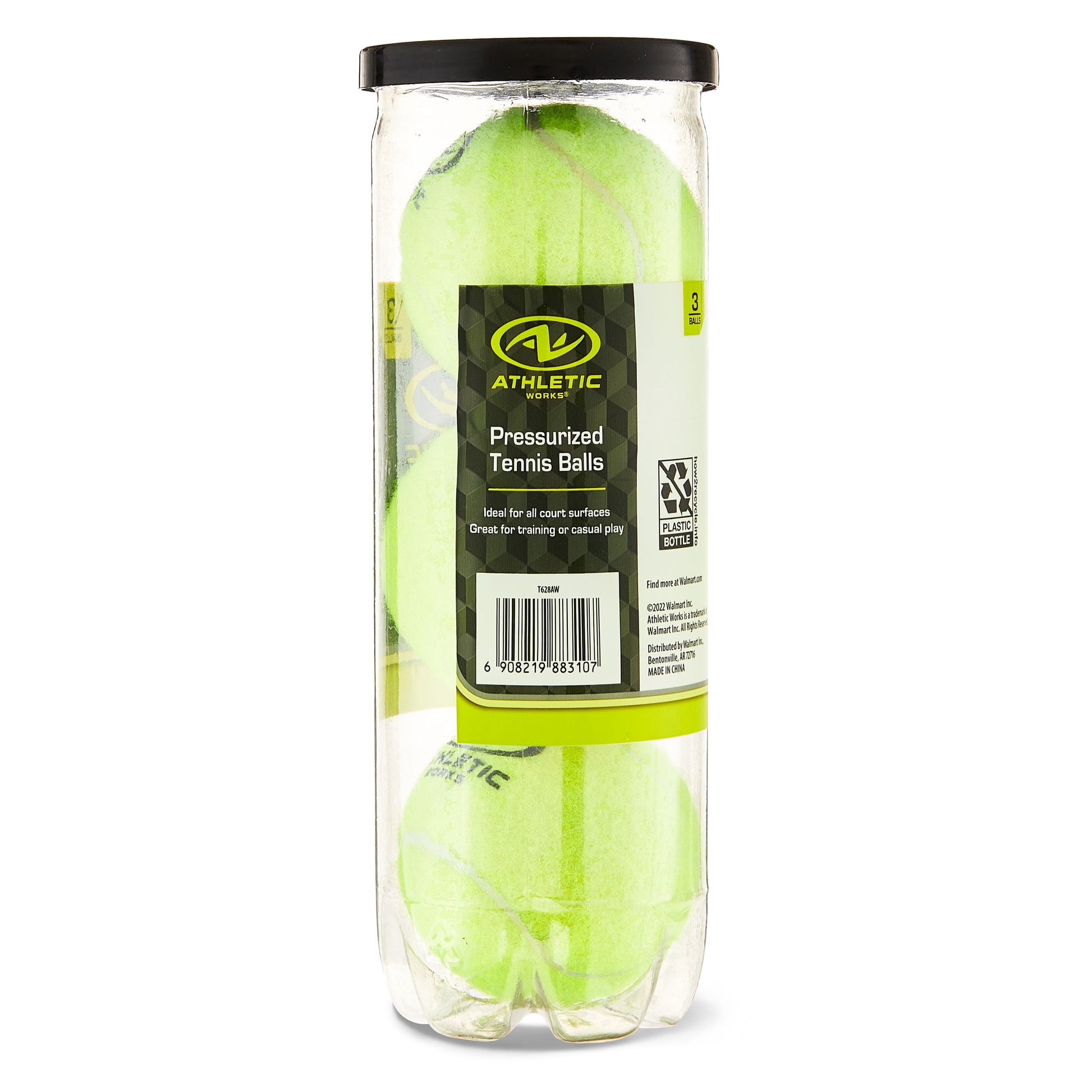 Pressurized Tennis Balls, 3-Pack, All Court Use